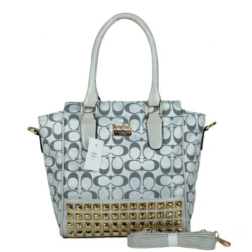 Coach Legacy Tanner In Studded Signature Small Grey Crossbody Ba